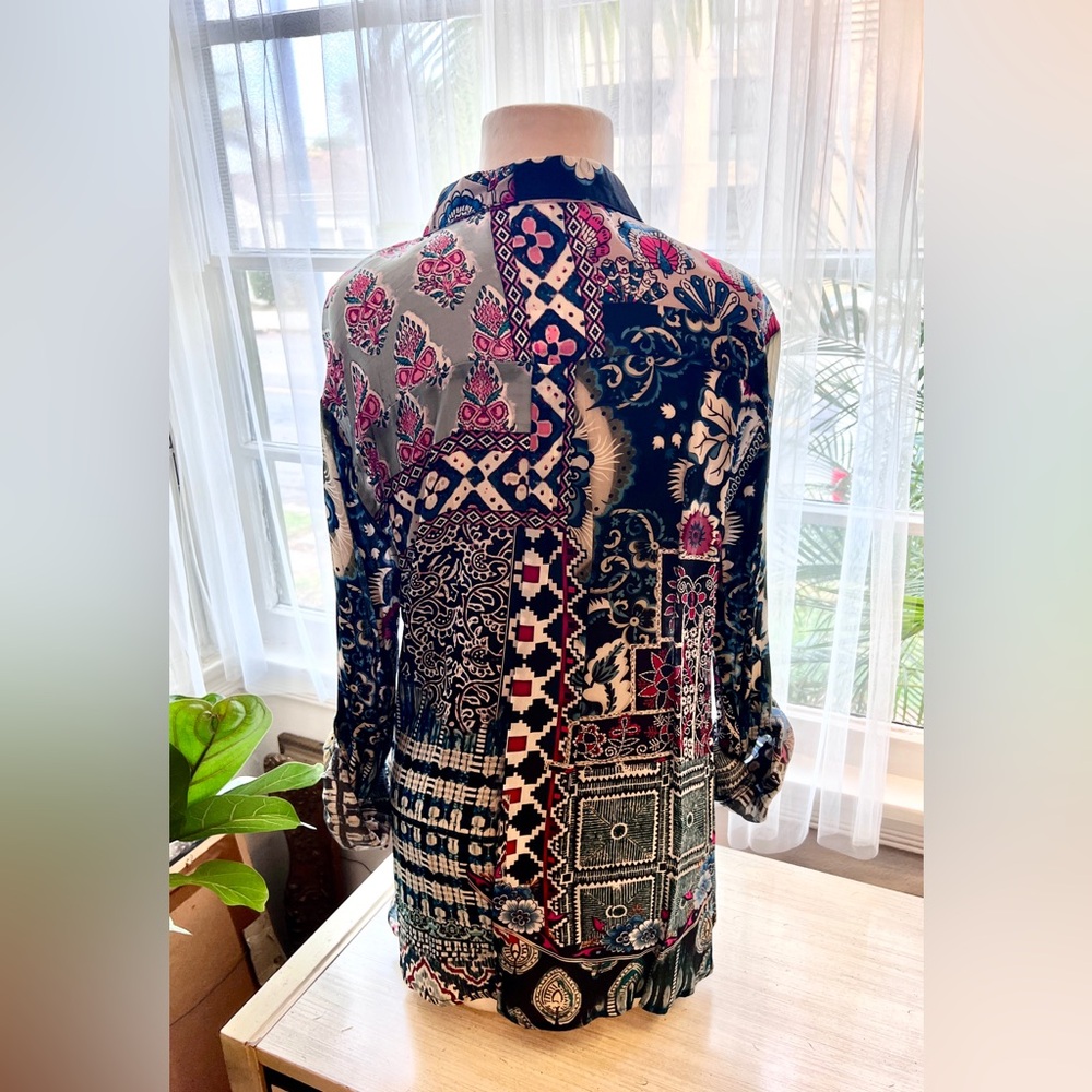 Colorful Patterned Button-Up Shirt - Picture 2 of 6
